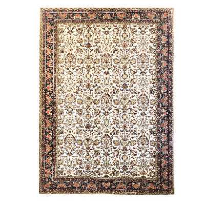 فرش ماشینی ستاره کویر یزد مدل شاهکار نوين کد n-101 زمینه کرم