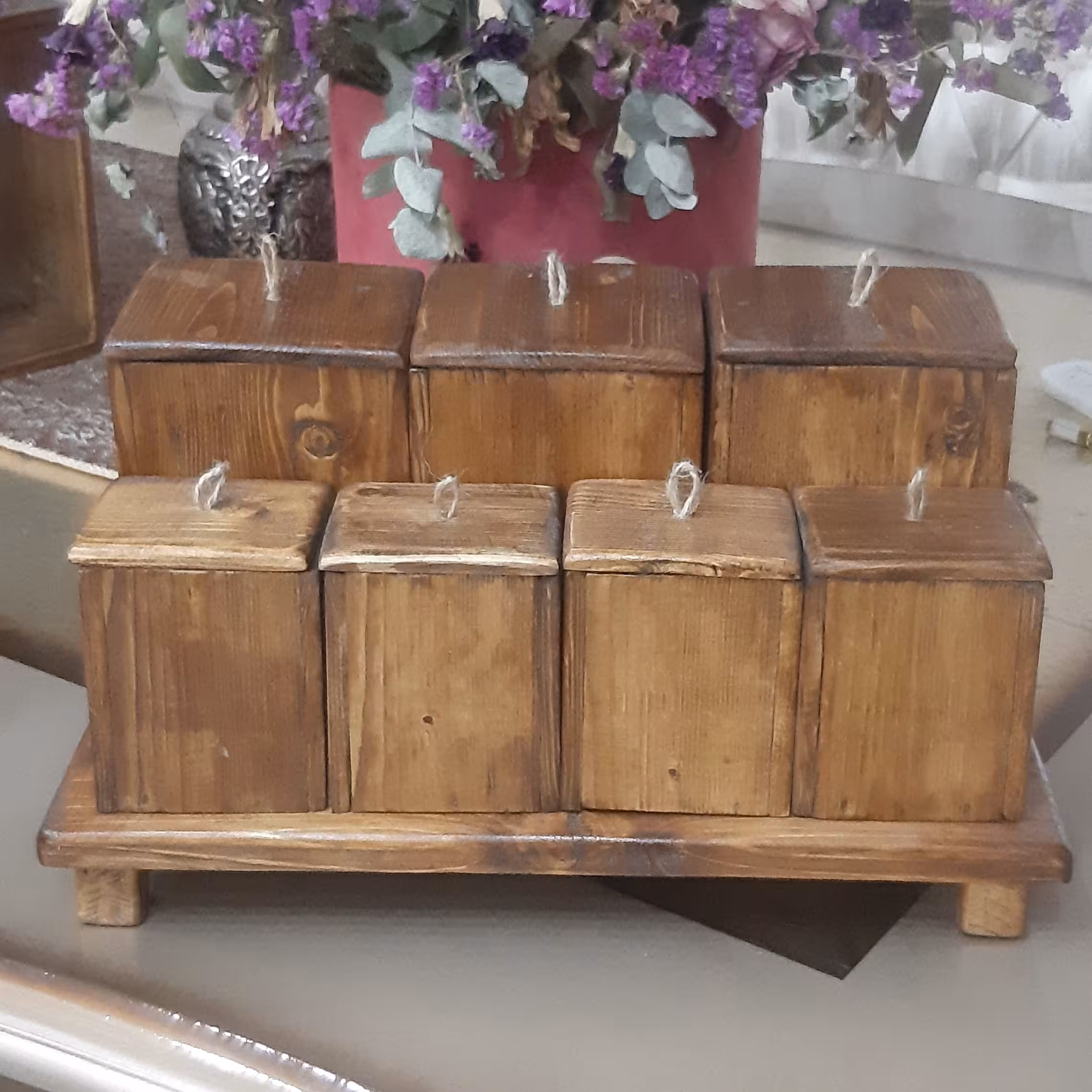 پا سماوری چوبی  و جا ادویه ای و  رایزر یک تکه  چند کاره ( چوبی و ضد آب) مدل 02