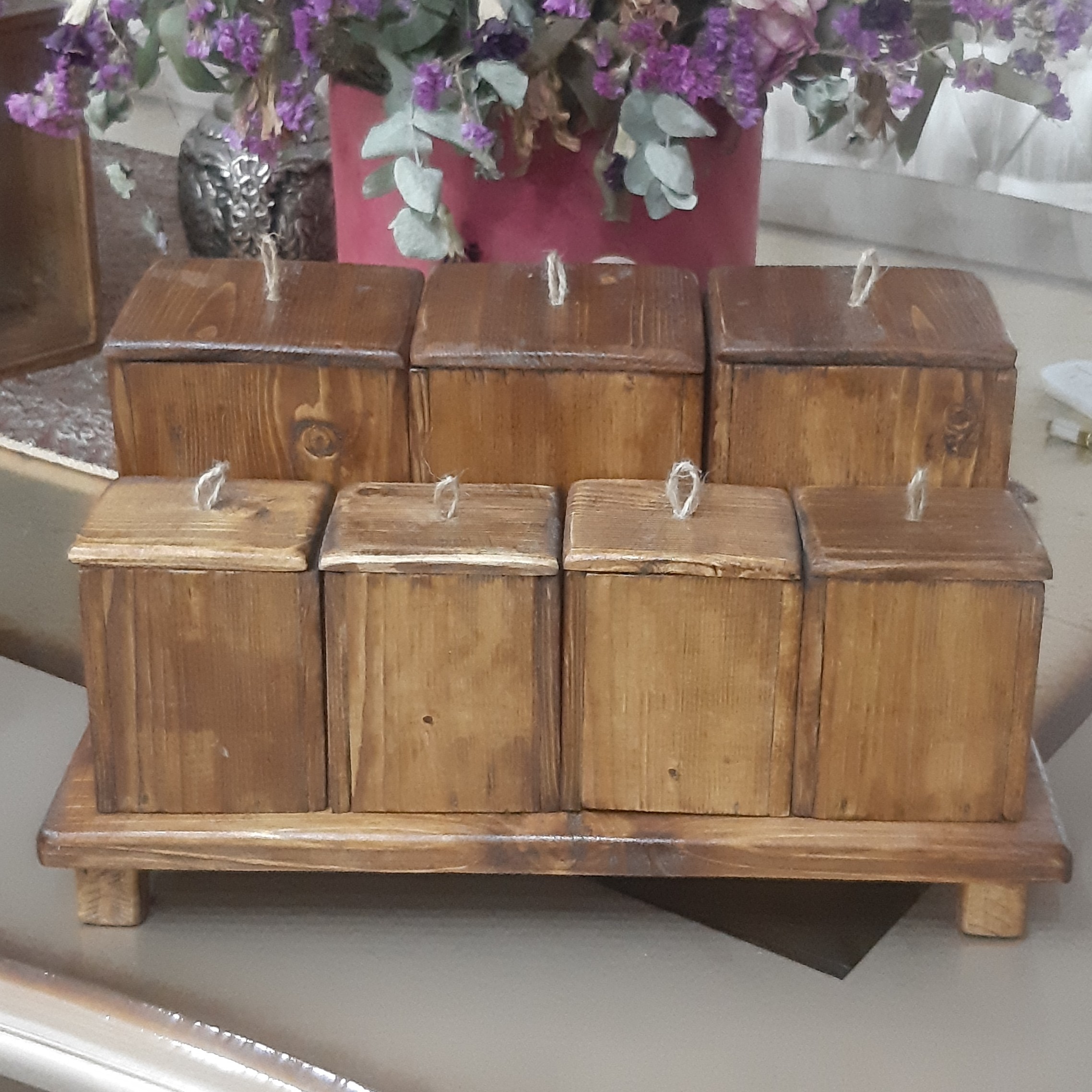 پا سماوری چوبی و جا ادویه ای و رایزر یک تکه چند کاره ( چوبی و ضد آب) مدل 02