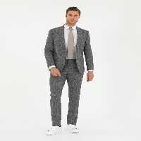 کت و شلوار مردانه خاکی ملانژ پیرکاردین - فروشگاه لباس شهرمون