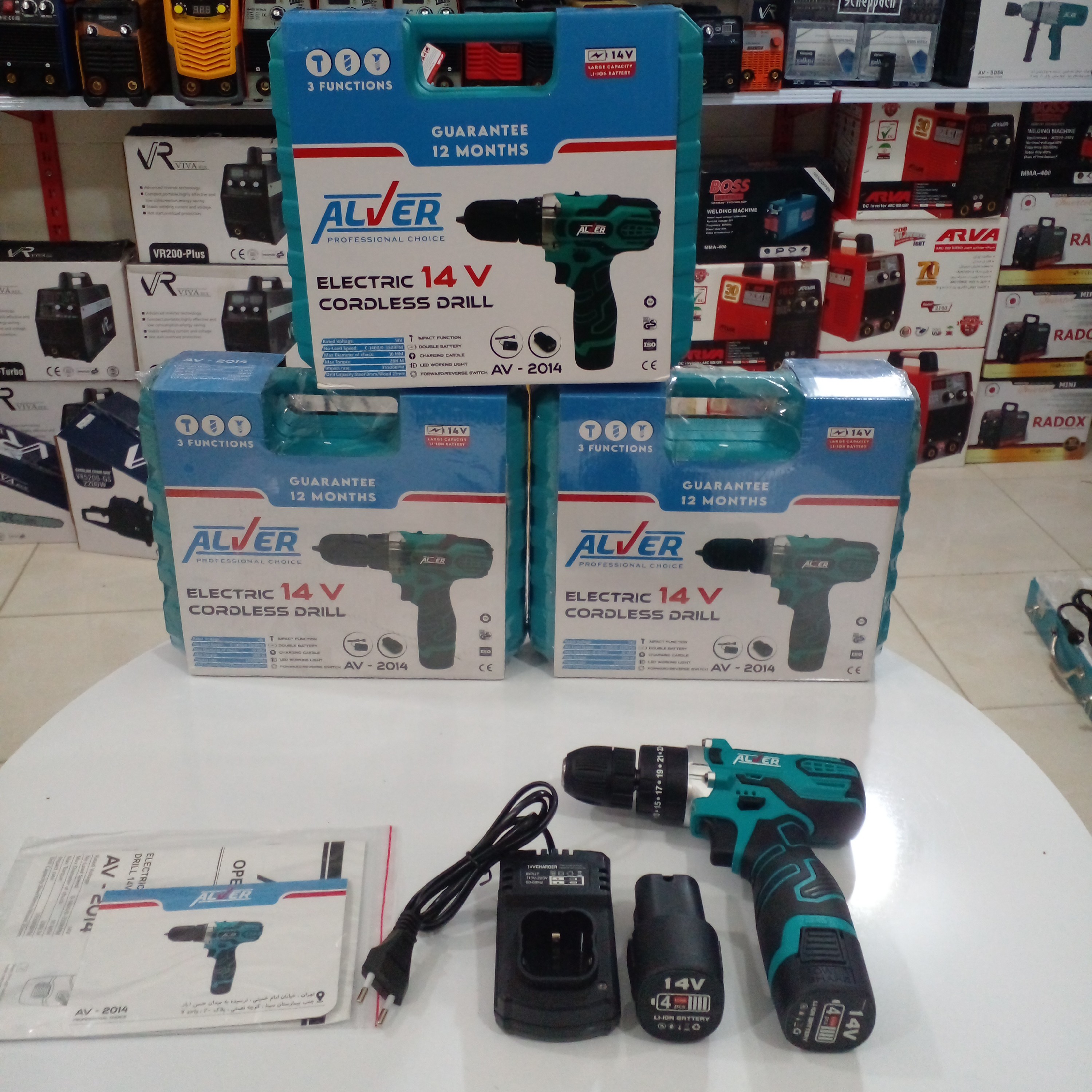 دریل شارژی 14ولت واقعی الور بایک سال گارانتی