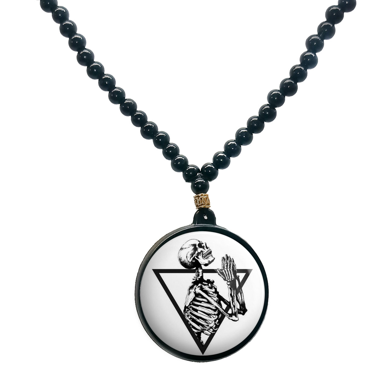 گردنبند پرمانه طرح اسکلت کد pmd.6143 مدل دو طرفه