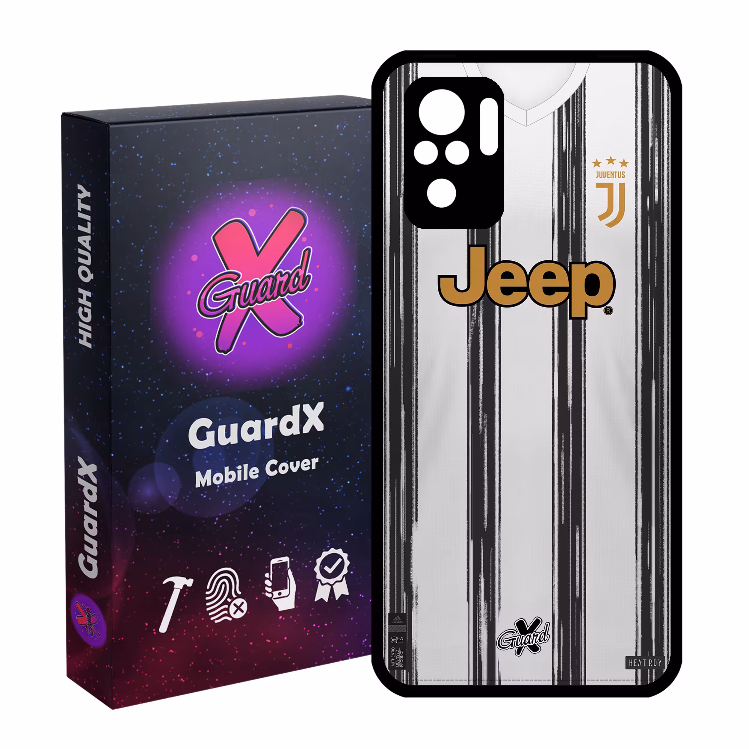 کاور گارد ایکس طرح یوونتوس مدل Glass10229 مناسب برای گوشی موبایل شیائومی Redmi Note 10 4G / Note 10S