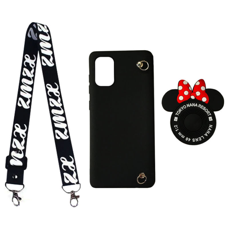 کاور مدل مینی موس کد s2589 مناسب برای گوشی موبایل اپل  Iphone 13pro max به همراه بند و پایه نگهدارنده