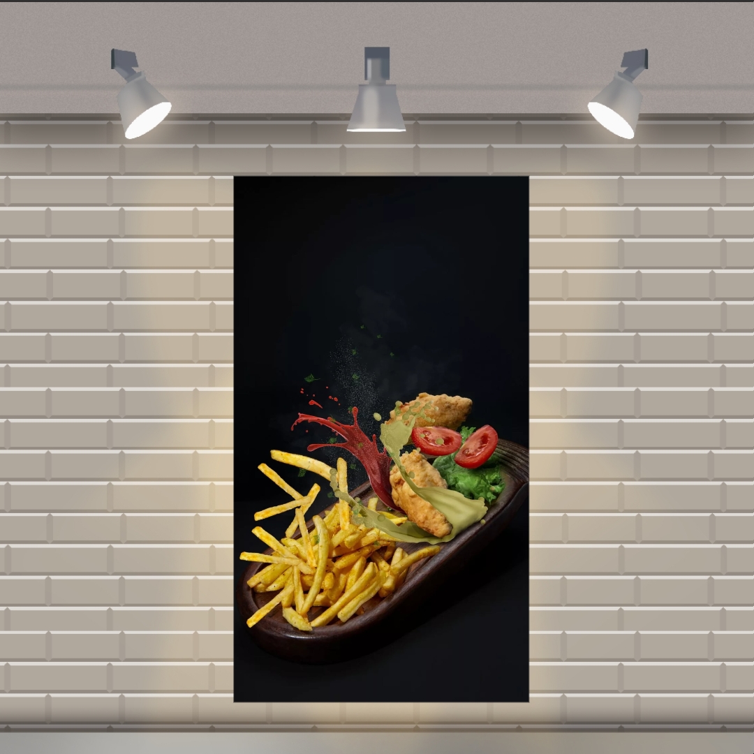 تابلو بوم طرح کنتاکی و سیب زمینی مدل SDB2012