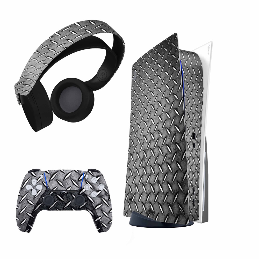 برچسب کنسول و دسته بازی و هدفون PS5 هاماگراف مدل Metallic