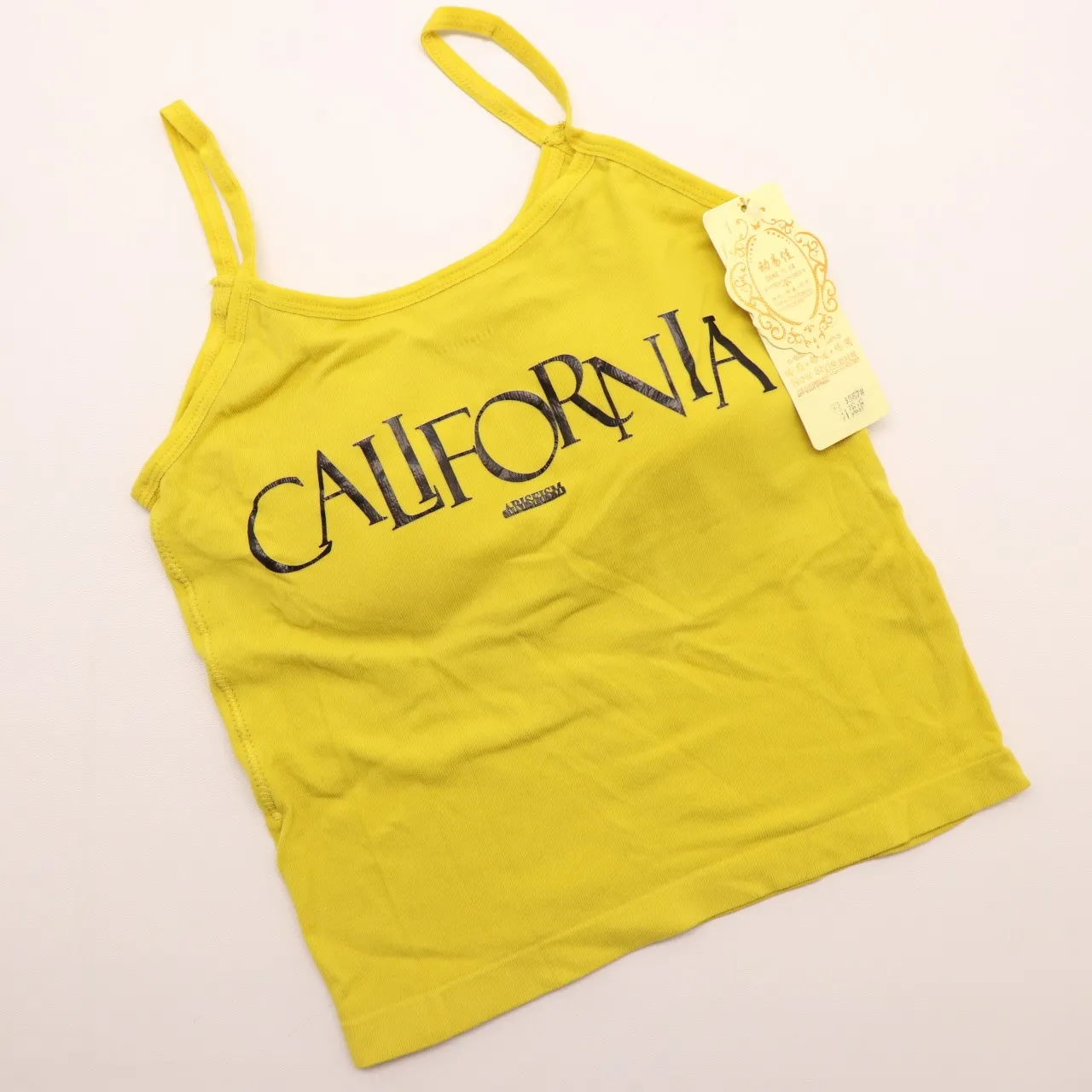 نیم تنه کراپ فری سایز رنگ زرد کد 10476