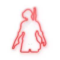 چراغ دیواری نئون دیزاین طرح Pubg-GL_RD