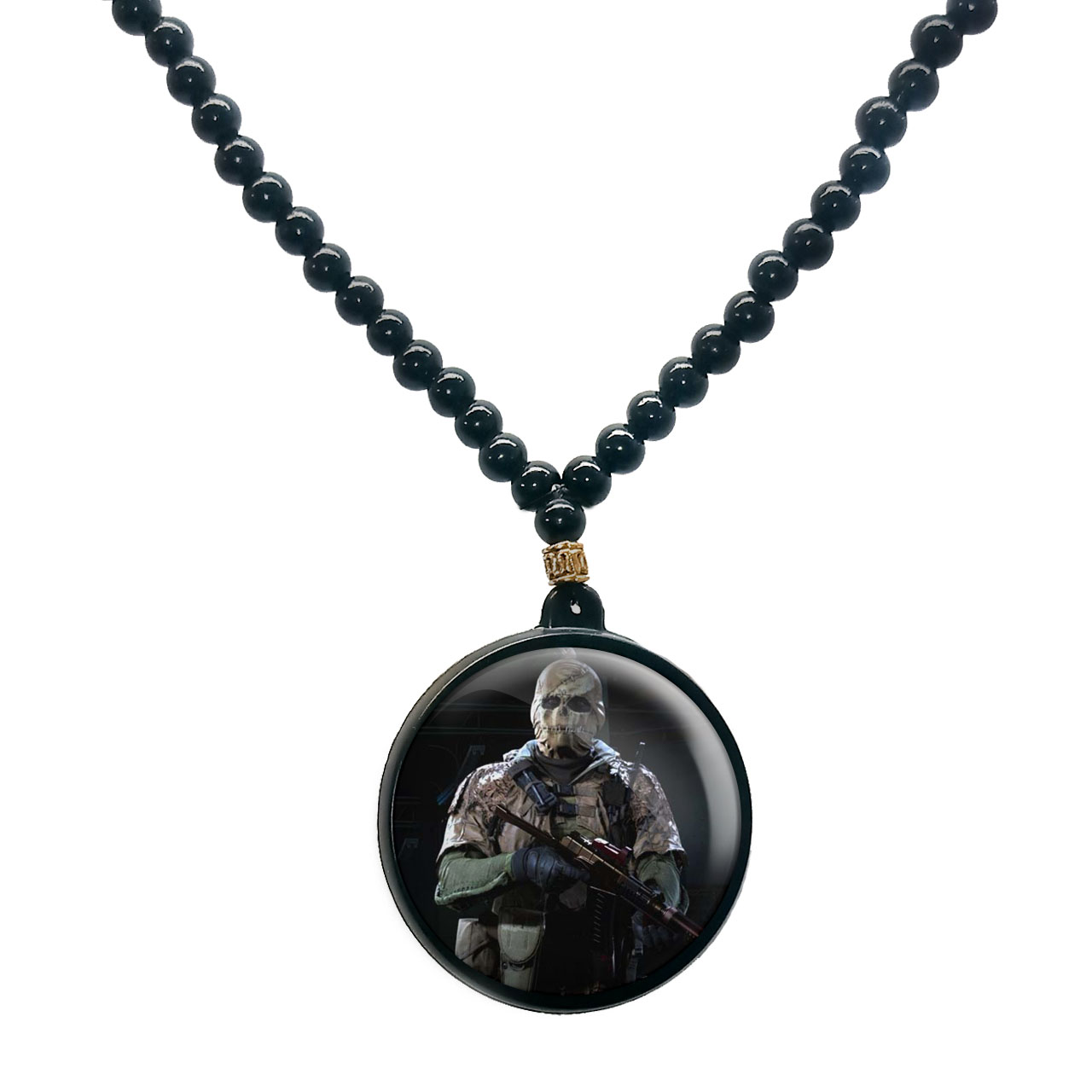 گردنبند پرمانه طرح call of duty کد pmd.7634 مدل دو طرفه