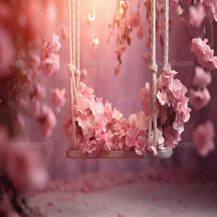 بک دراپ عکاسی با شکوفه صورتی زیبا | گرافیک با طعم تربچه
