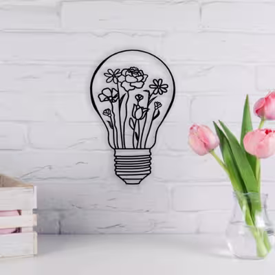 دیوارکوب مدل لامپ گل دار