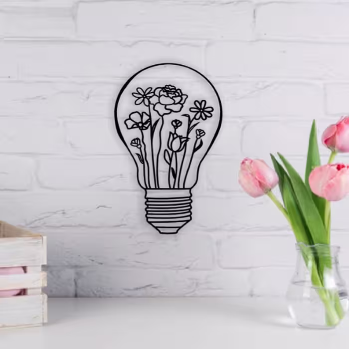 دیوارکوب مدل لامپ گل دار