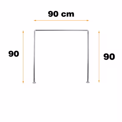 میله پرده حمام پیسو مدل U سایز 90x90 سانتی متر