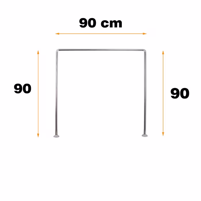 میله پرده حمام پیسو مدل U سایز 90x90 سانتی متر