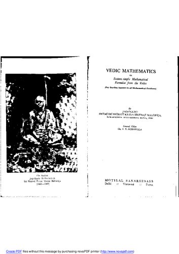 خرید و دانلود نسخه کامل کتاب Vedic Mathematics, or Siteen Simple Mathematical Formulae from the Vedas