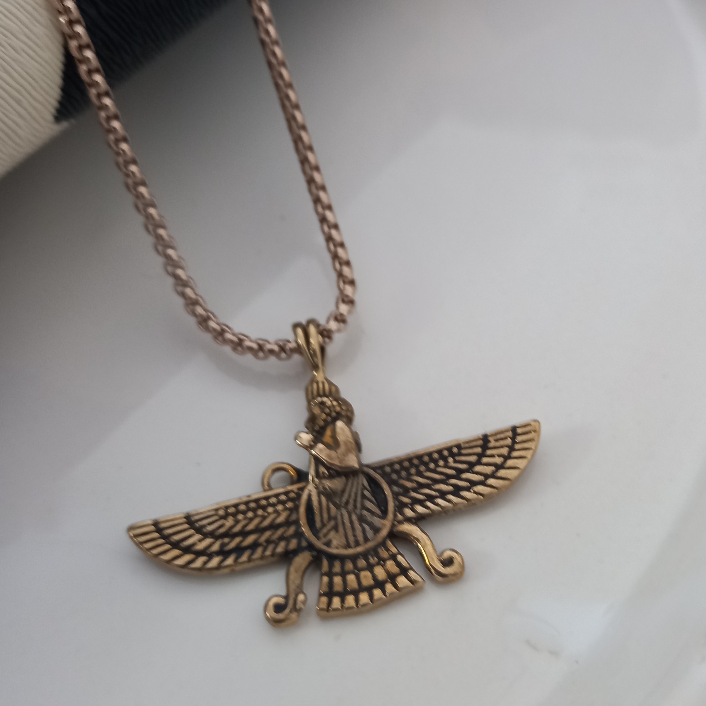 گردنبند اسپرت طلا روس  طرح فروهر  