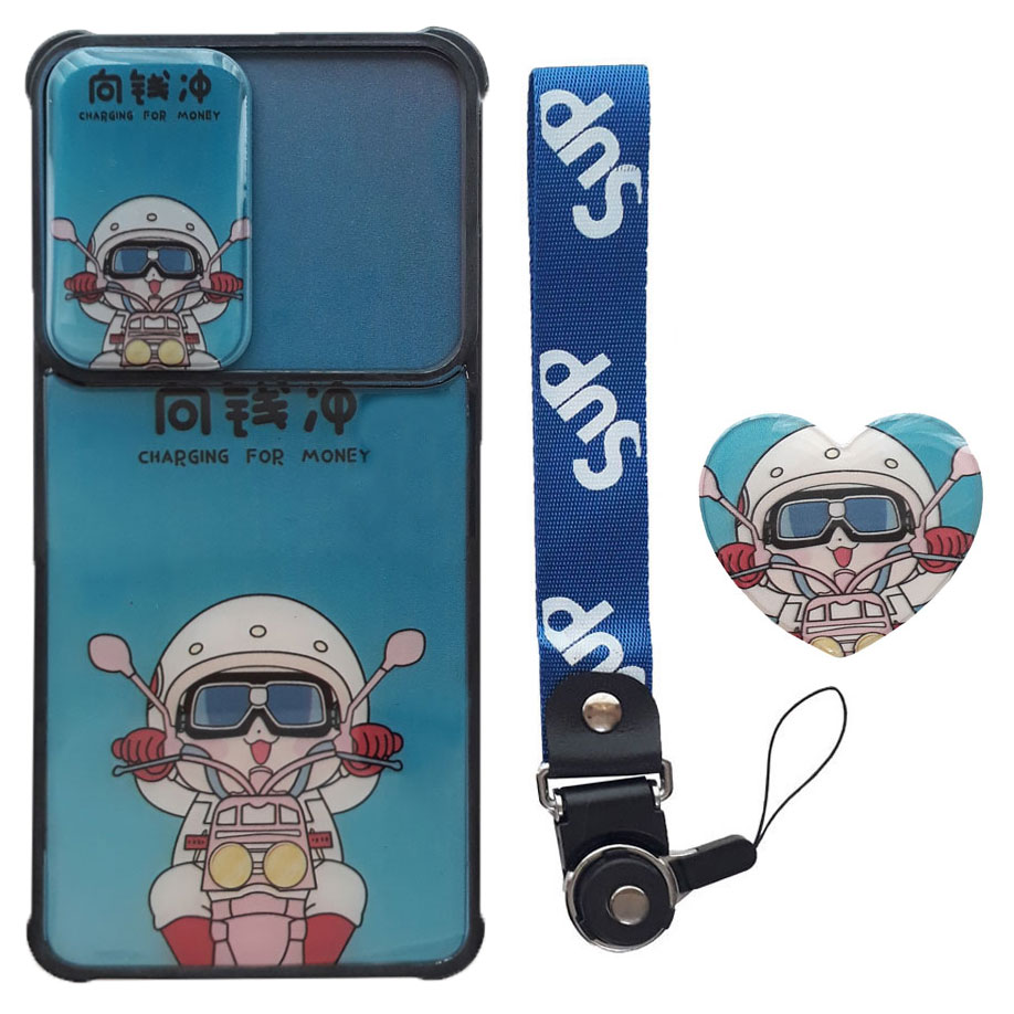 کاور طرح موتور کد S7425 مناسب برای گوشی موبایل شیائومی Poco M3 به همراه پایه نگهدارنده و بند