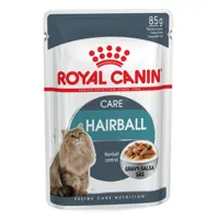 غذا پوچ گربه بالغ رویال کنین مدل hairball gravy وزن 85 گرم