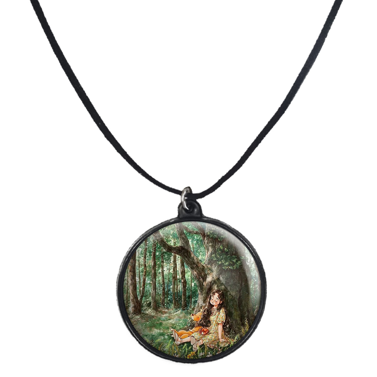 گردنبند پرمانه طرح دخترونه کد pmb.23399 مدل دو طرفه