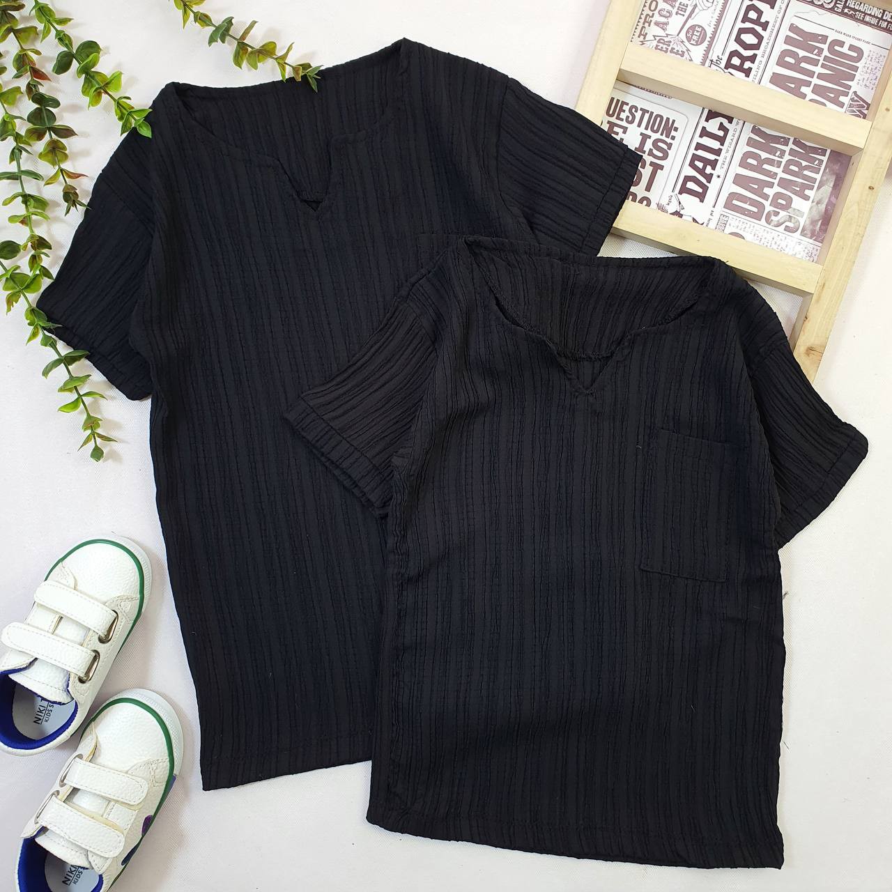 تیشرت تک مشکی پسرانه محرمی مناسب 2 تا 14 سال جنس نخ کراش 