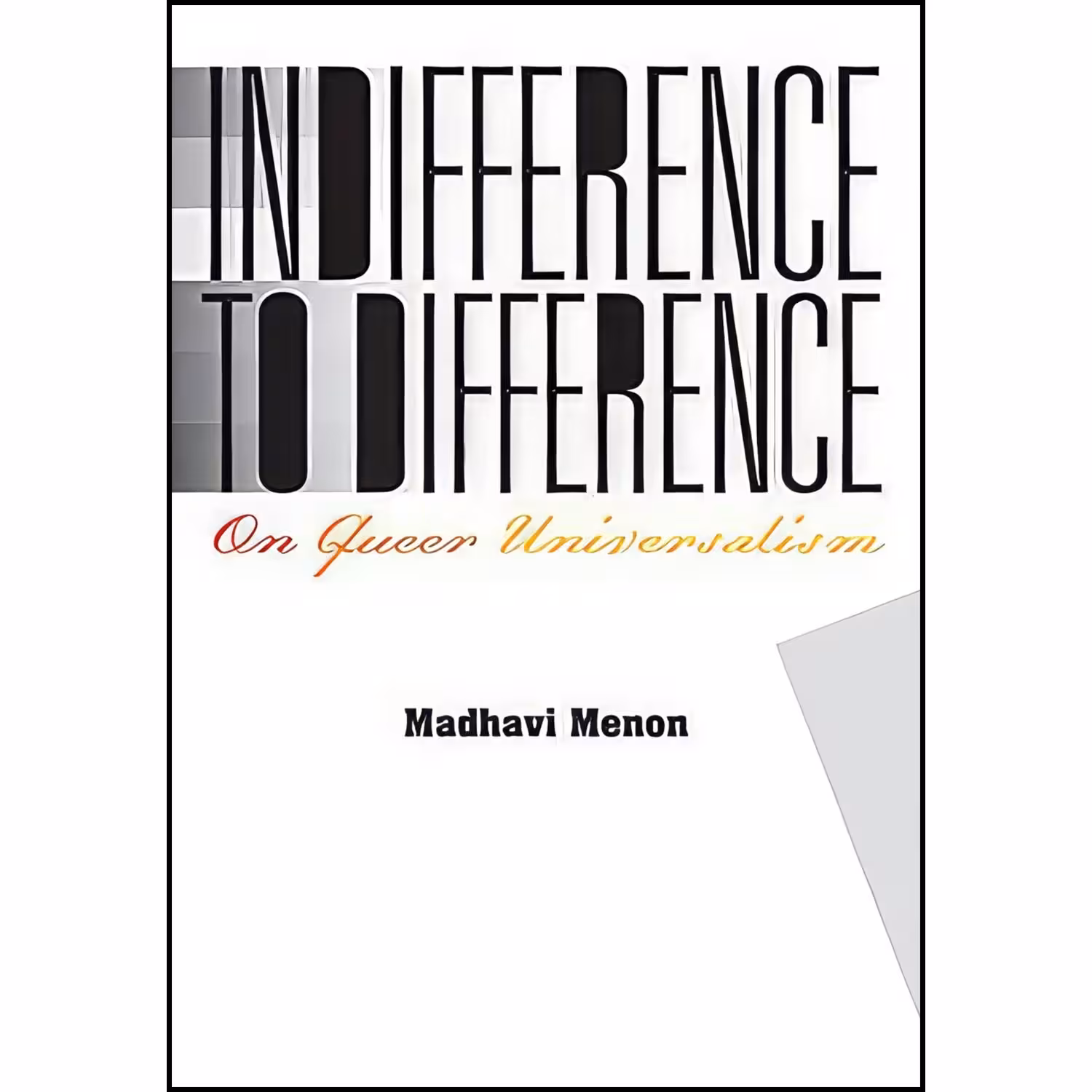 کتاب زبان اصلی Indifference to Difference اثر Madhavi Menon
