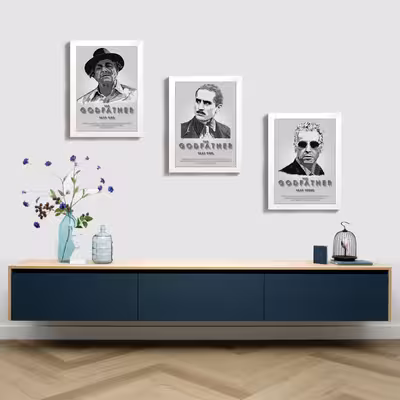 تابلو مدل god father trilogy W487 مجموعه 3 عددی