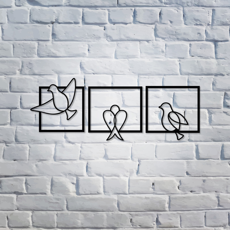 استیکر طرح پرنده کد B1 مجموعه 3 عددی