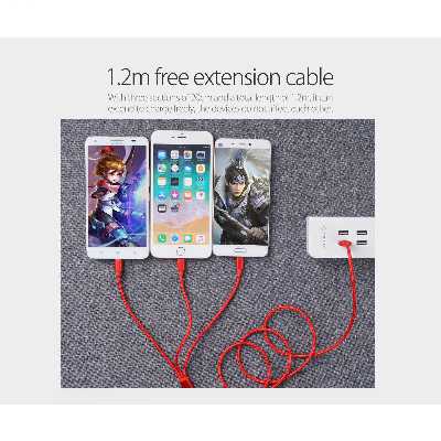 کابل تبدیل USB به لایتنینگ/USB-C/Micro USB هس ول مدل CA-0 طول 1.2 متر