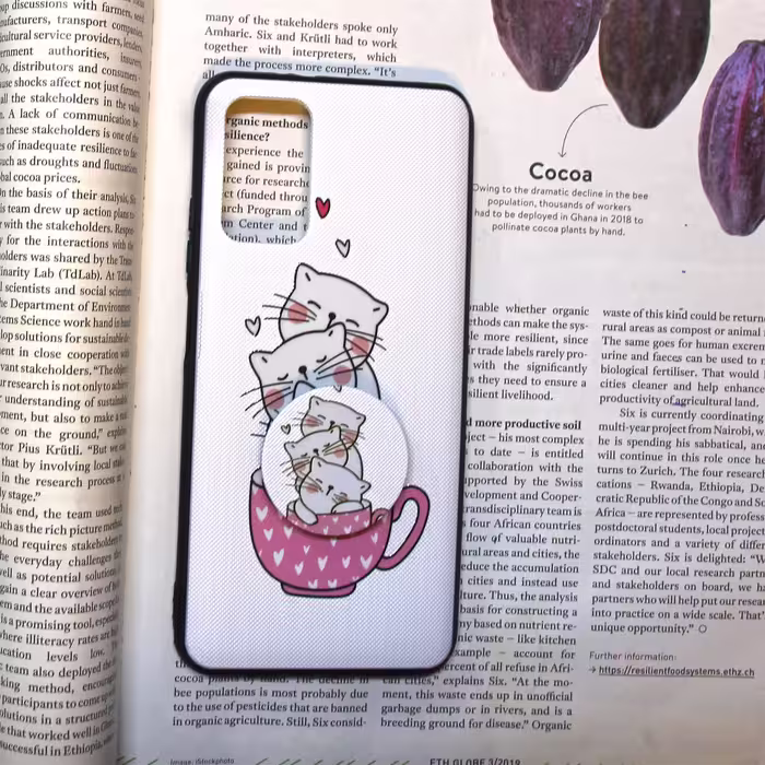 کاور لاین کینگ مدل livan cat مناسب برای گوشی موبایل سامسونگ Galaxy A71 به همراه پایه نگهدارنده
