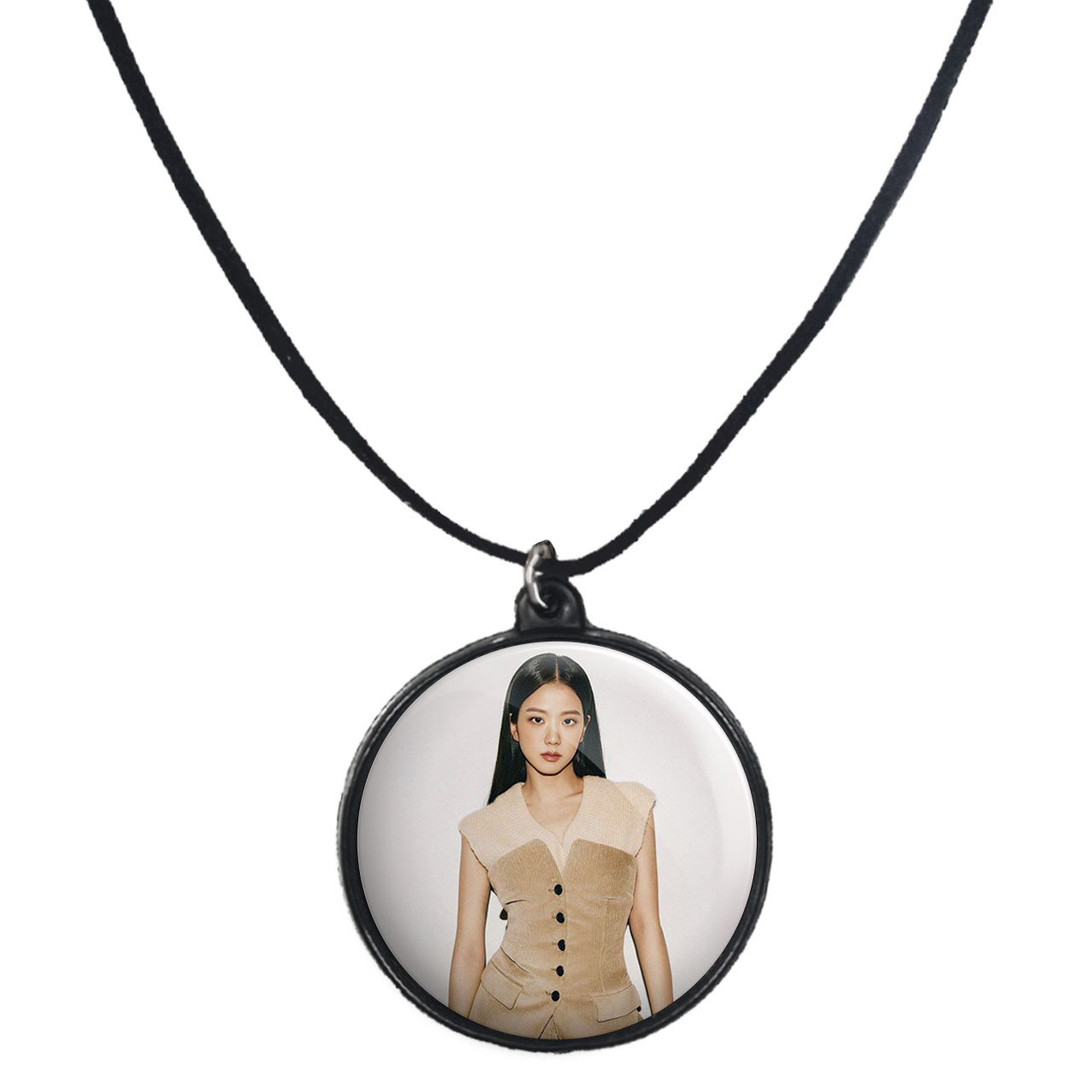 گردنبند پرمانه طرح بلک پینک کد pmb.18208 مدل دو طرفه