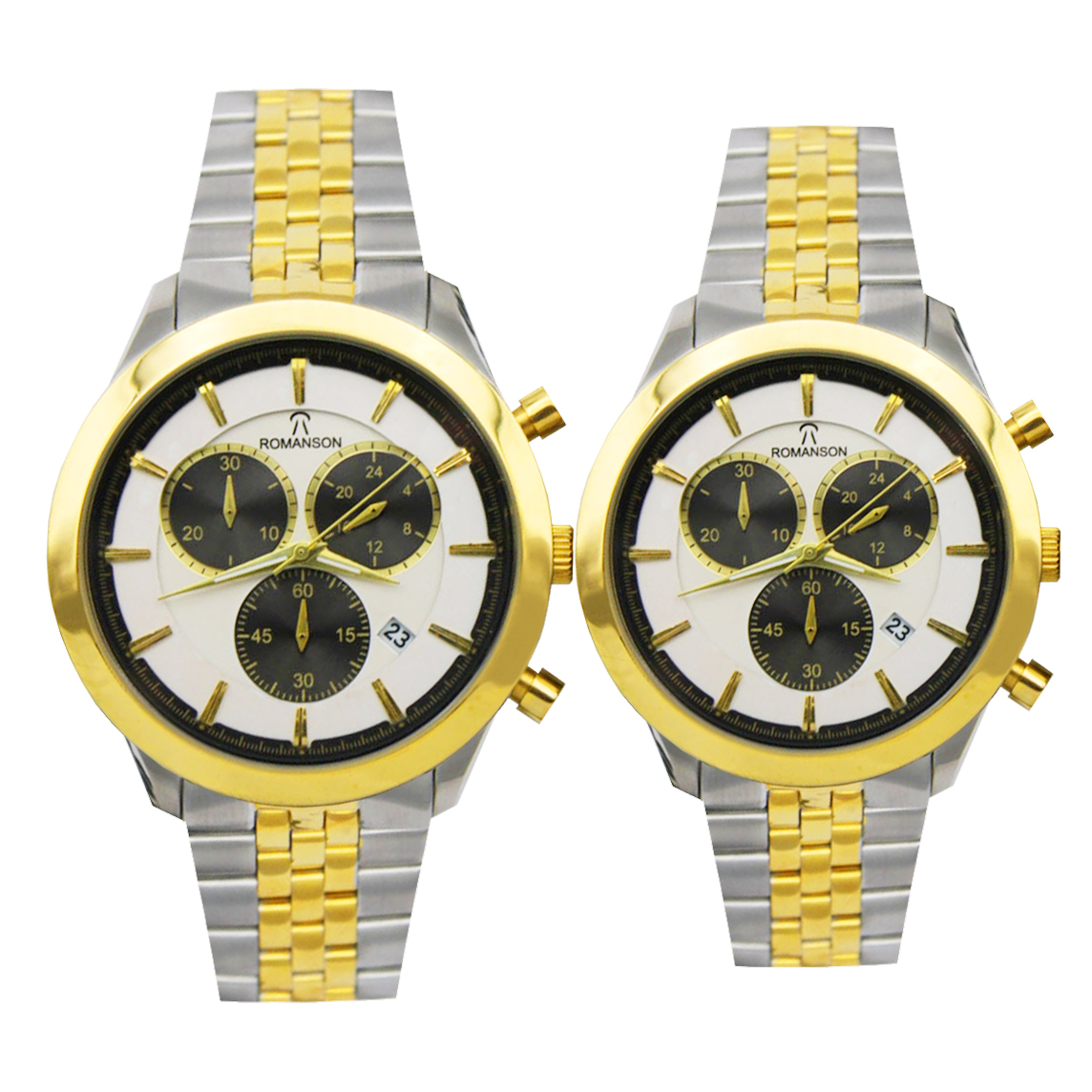 ست ساعت مچی عقربه ای زنانه و مردانه رومانسون مدل 2089