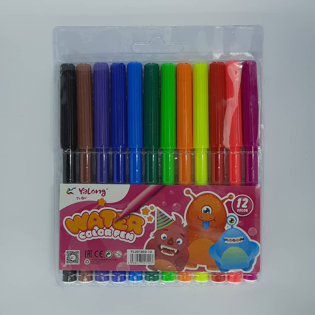 ماژیک رنگ آمیزی 12 رنگ یالونگ کد YL 201802
