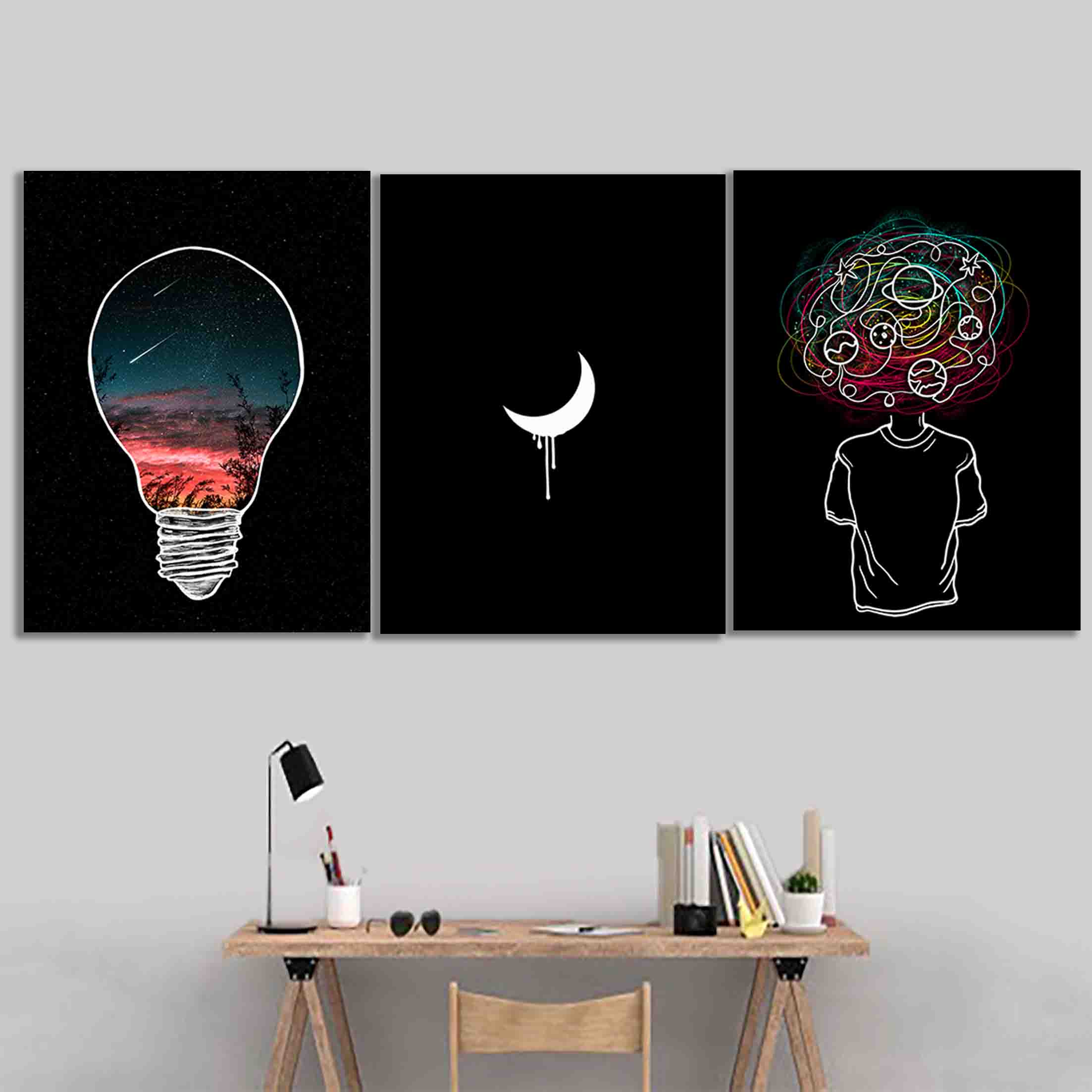 تابلو شاسی مدل کهکشان و انسان مجموعه 3 عددی