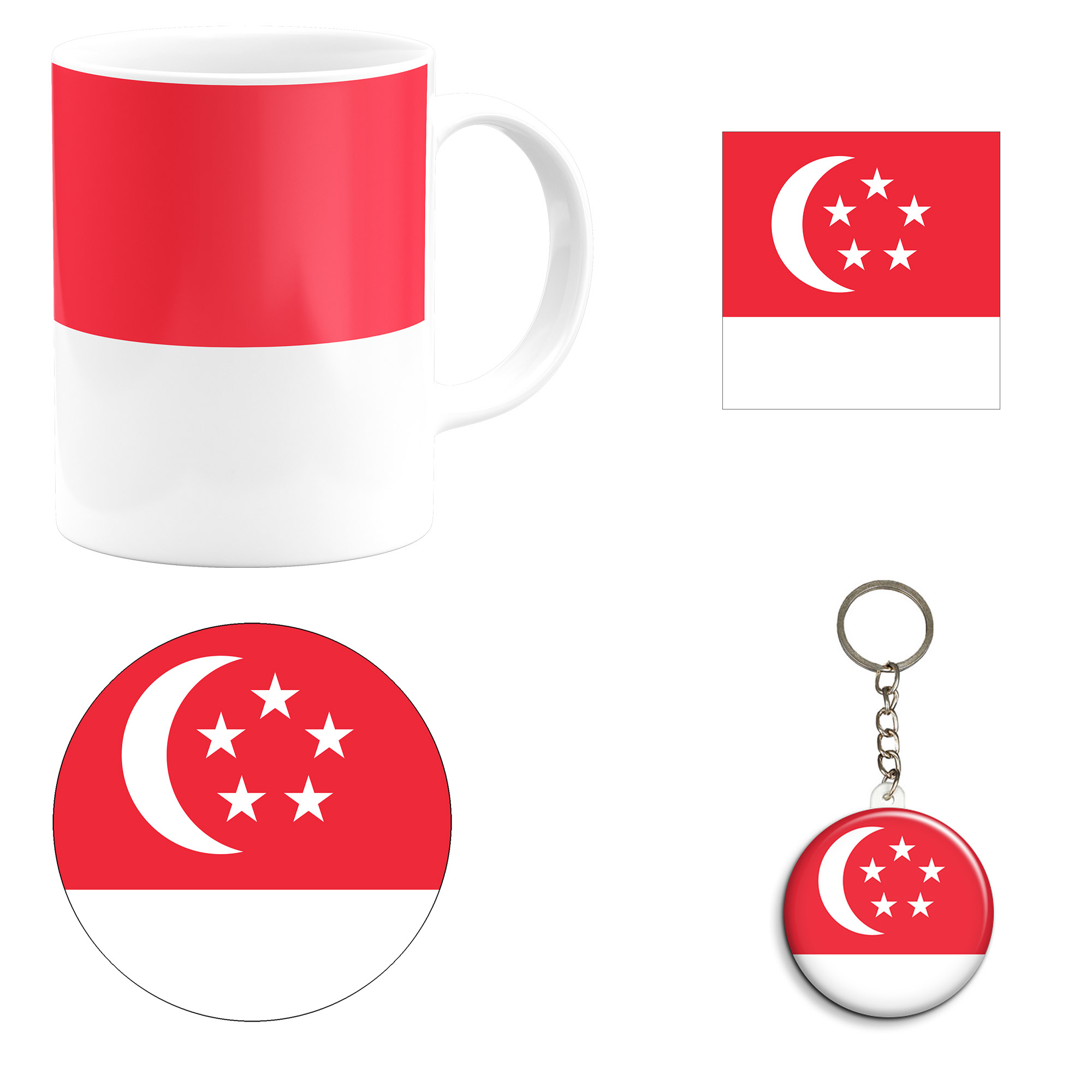 ست هدیه ماگ طرح پرچم سنگاپور مدل Singapore کد M1