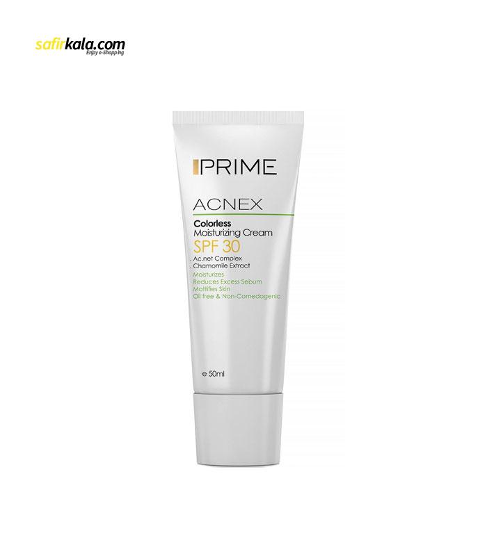 کرم مرطوب کننده پریم مدل Acnex Colorless SPF30 حجم 50 میلی لیتر