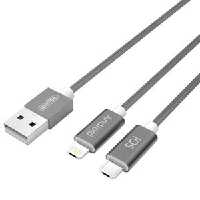 کابل micro USB و لایتنینگ 15 متری یونیتک مدل Y-C4023GY