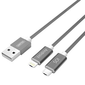 کابل micro USB و لایتنینگ 1.5 متری یونیتک مدل Y-C4023GY