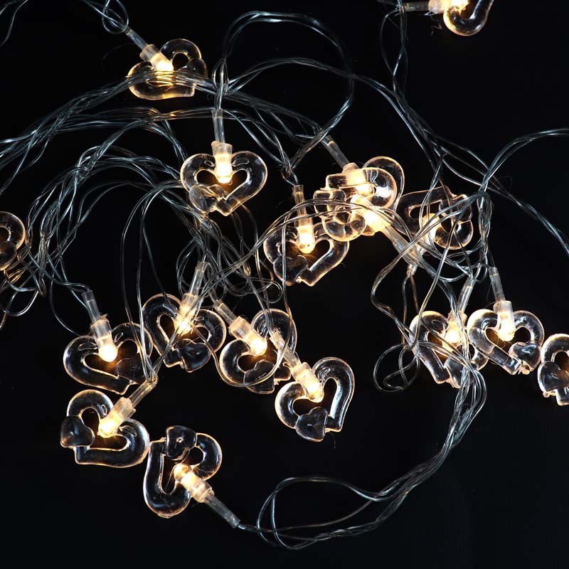 ریسه 20 لامپ طرح قلب فانتزی آفتابی 4 متری