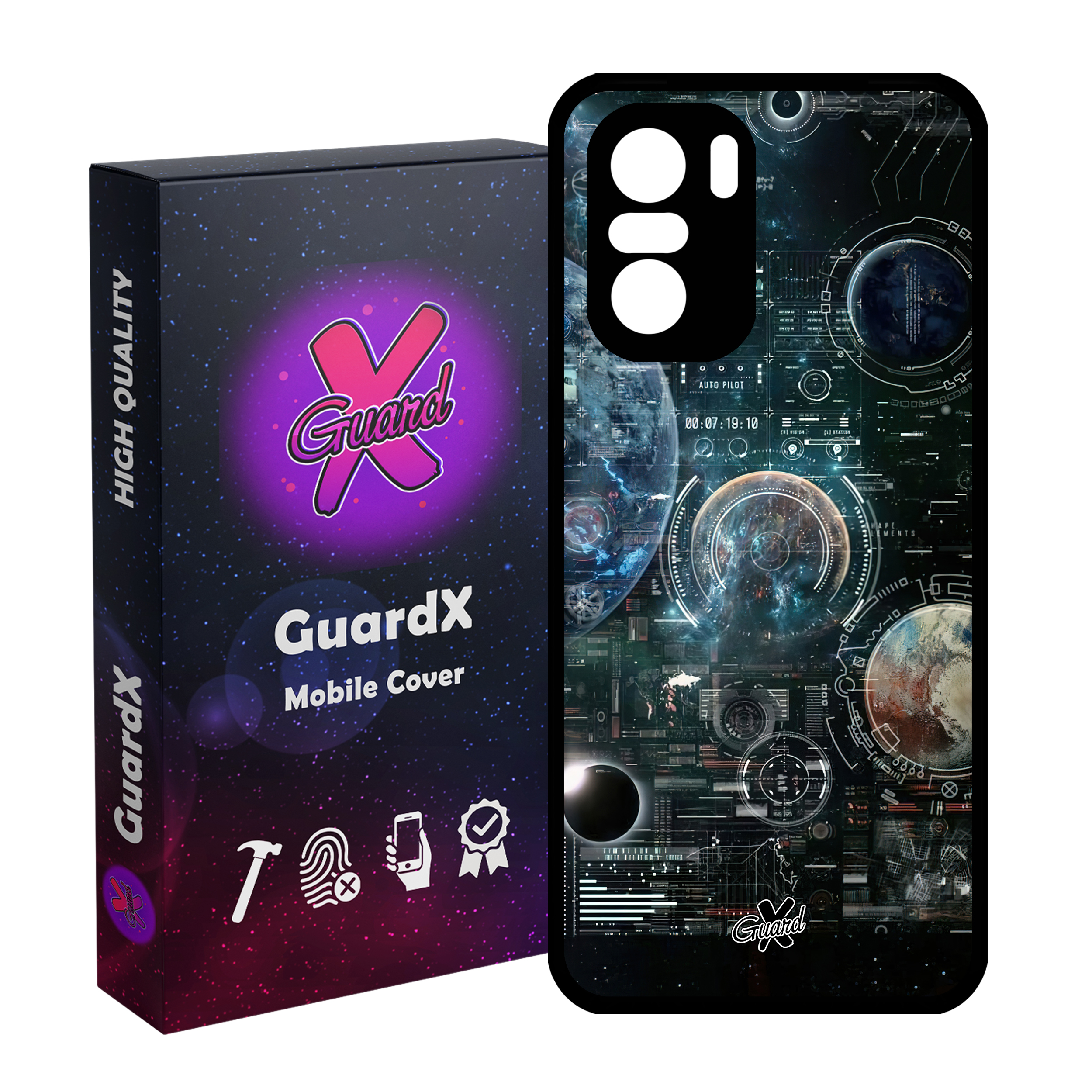 کاور گارد ایکس طرح فضا مدل Glass10512 مناسب برای گوشی موبایل شیائومی Poco F3/MI 11X/MI 11X Pro/Redmi K40/K40 Pro