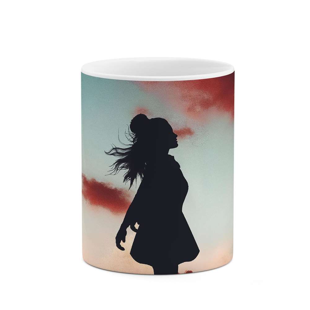 ماگ طرح دختر تنها  مدل mgp13777