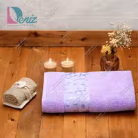 حوله دستی طرح سوپرایز رنگ یاسی
