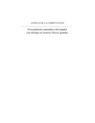 خرید و دانلود نسخه کامل کتاب Procesamiento automático del español con enfoque en recursos léxicos grandes