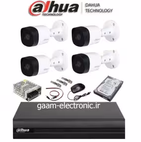 پکیج کامل4دوربین داهوا مدلB2A21به همراه هارد
