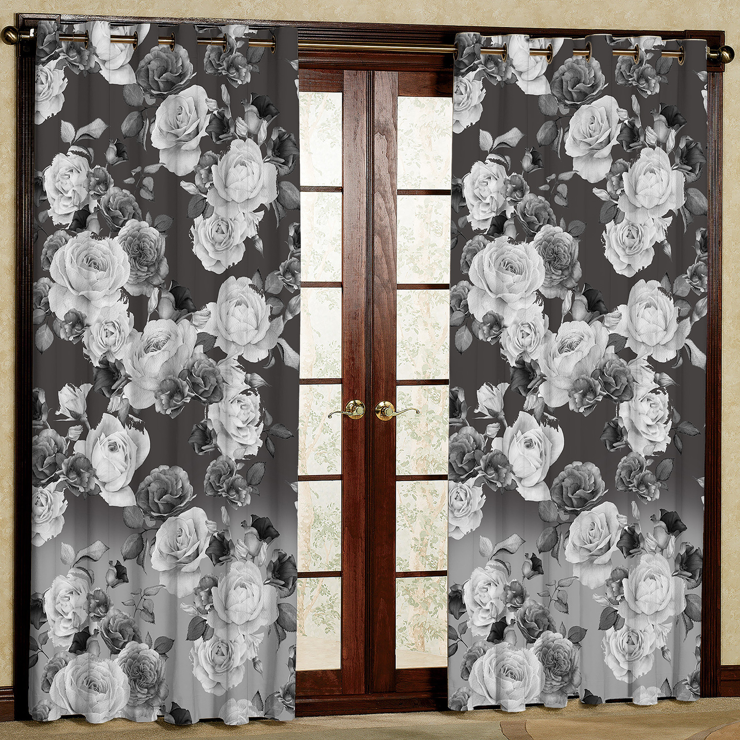 پرده مدل گل دار مخمل پانچی کد 4796 سایز 200x140 سانتی متر