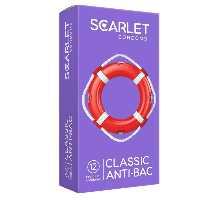  کاندوم اسکارلت مدل CLASSIC ANTI-BAC بسته ۱۲ عددی 