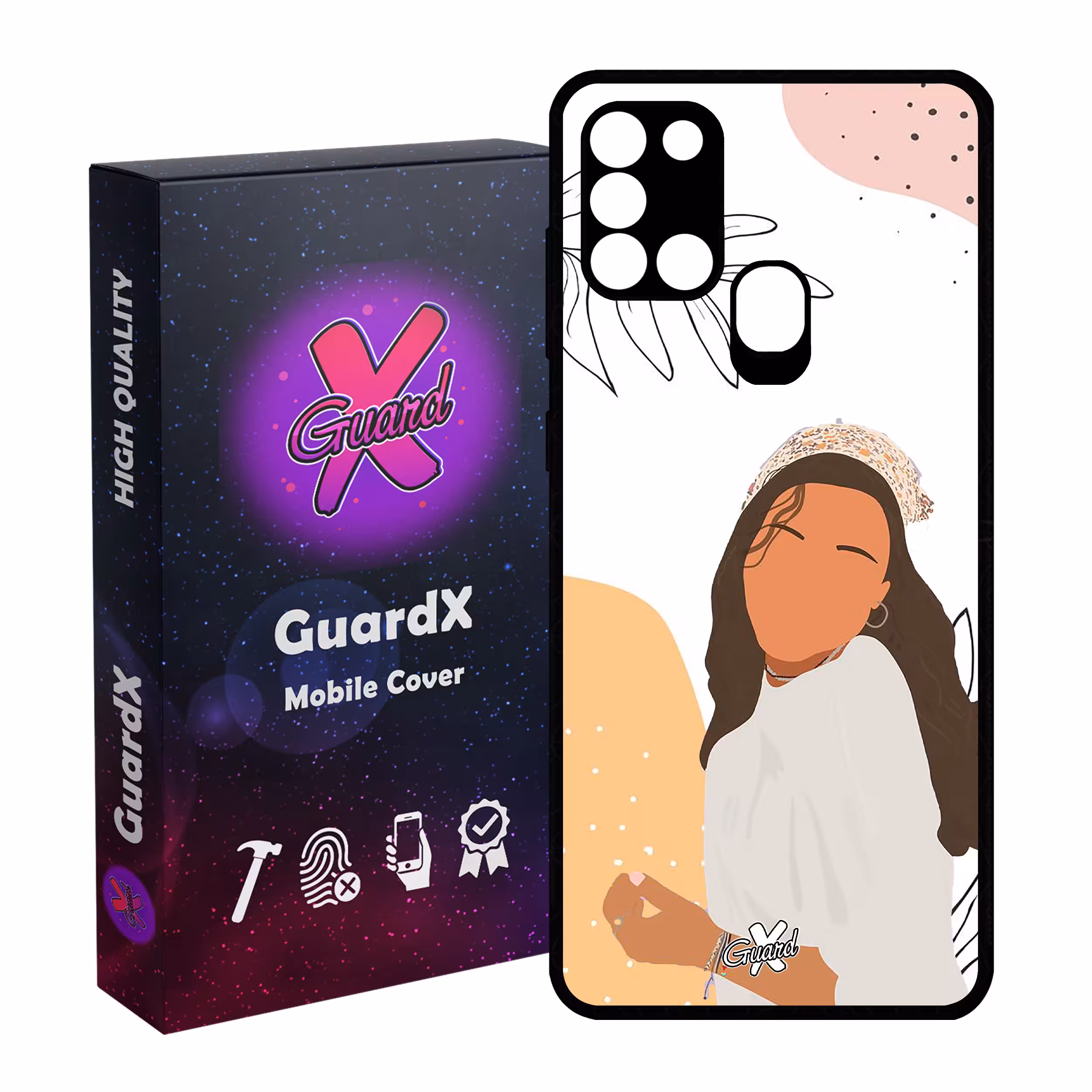 کاور گارد ایکس طرح دختر مدل Glass10367 مناسب برای گوشی موبایل سامسونگ Galaxy A21s