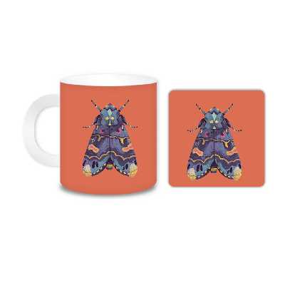 ماگ مدل پروانه کد 878 به همراه زیر لیوانی