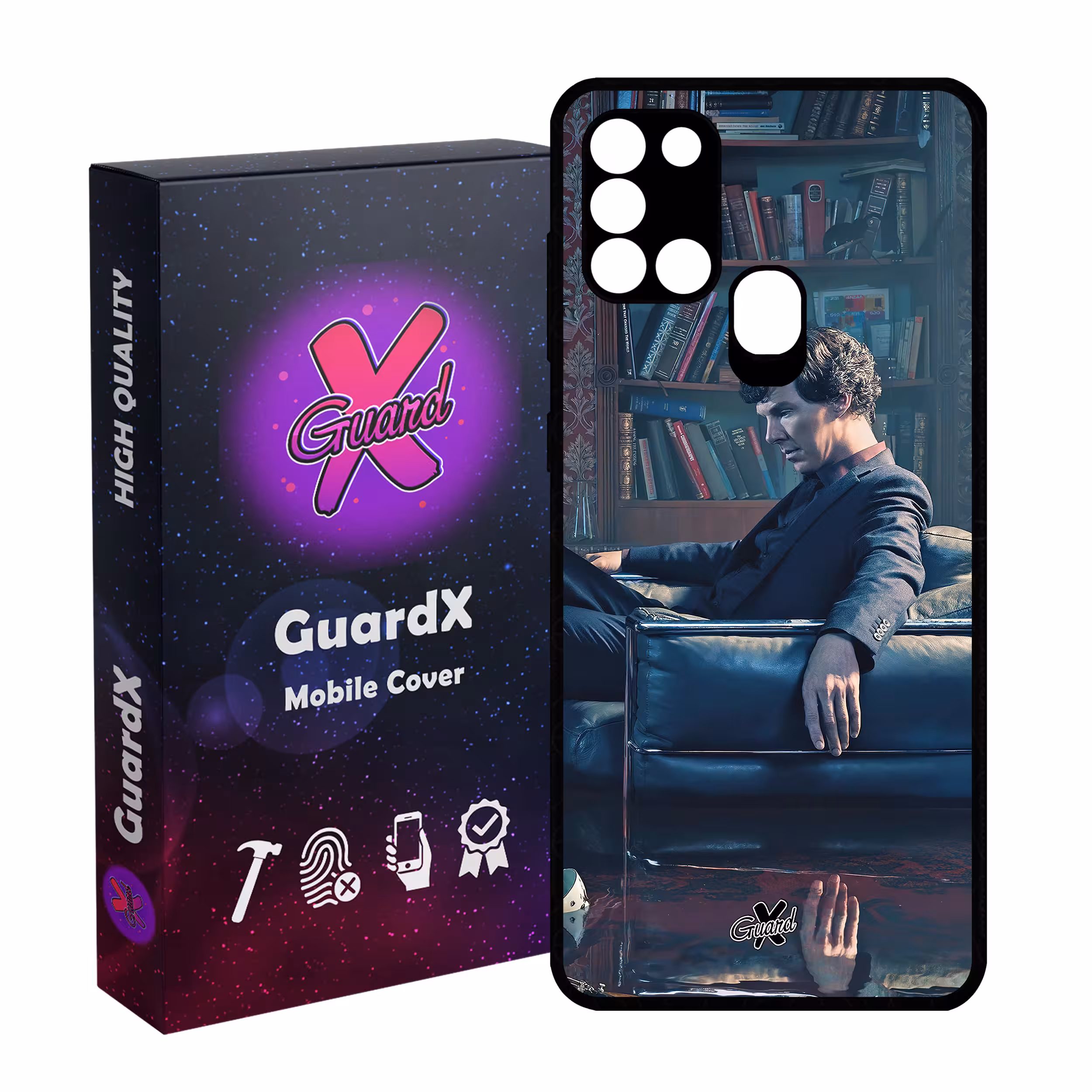 کاور گارد ایکس طرح شرلوک مدل Glass10519 مناسب برای گوشی موبایل سامسونگ Galaxy A21s