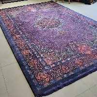 فرش ابریشم سنتی رنگ بنفش 1200 شانه سایز  25 در 35 (9 متری)