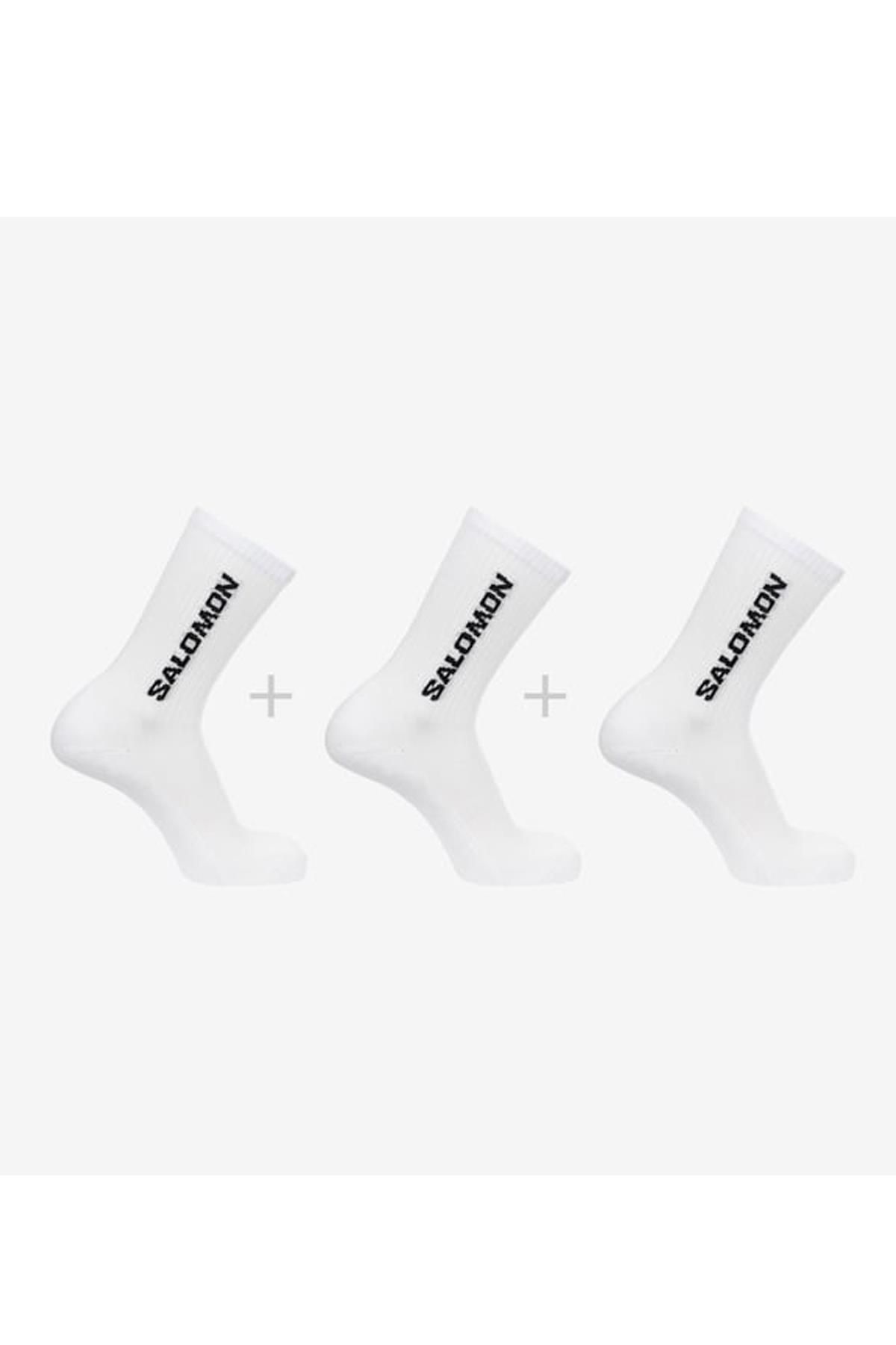 جوراب سفید مردانه و زنانه خدمه روزمره 3 بسته Salomon